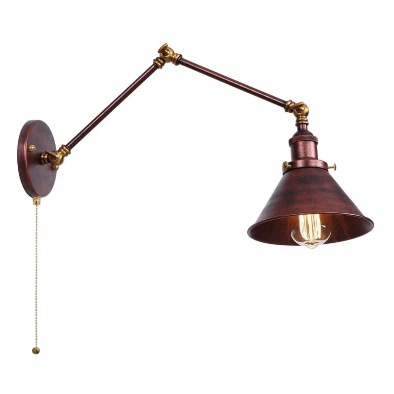 Afralia™ Vintage Iron LED Wall Lamp Simple Rustic Industrial Loft Stair Light