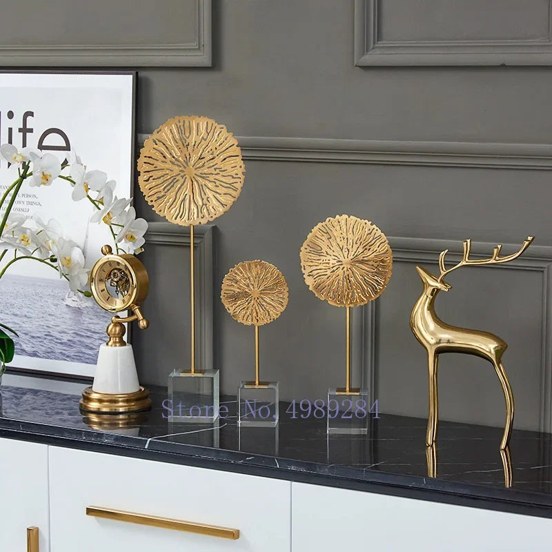 Afralia™ Sunflower Crystal Metal Sculpture Home Decor Figurine