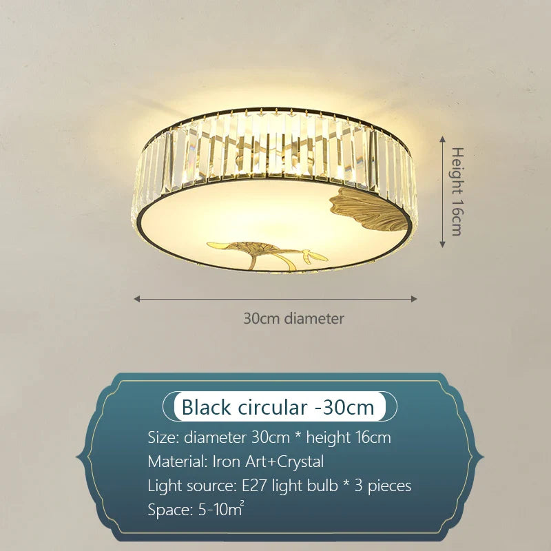 Afralia™ Crystal Round Ceiling Light - Modern Warm Bedroom Atmosphere