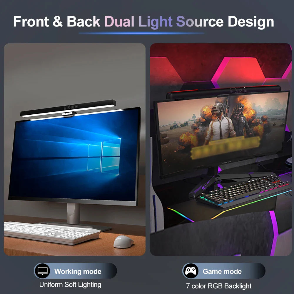 Afralia™ RGB Monitor Light Bar for Curved Screens | USB Powered Gaming & Reading Lights