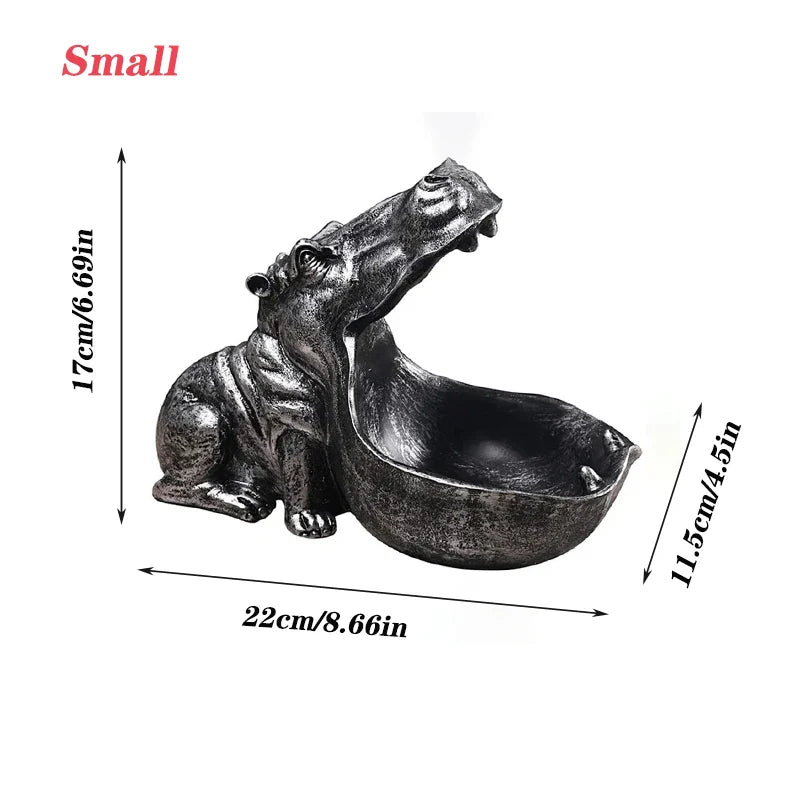 Afralia™ Hippo Statue Candy Storage Figurine Ornaments Home Decor Gift