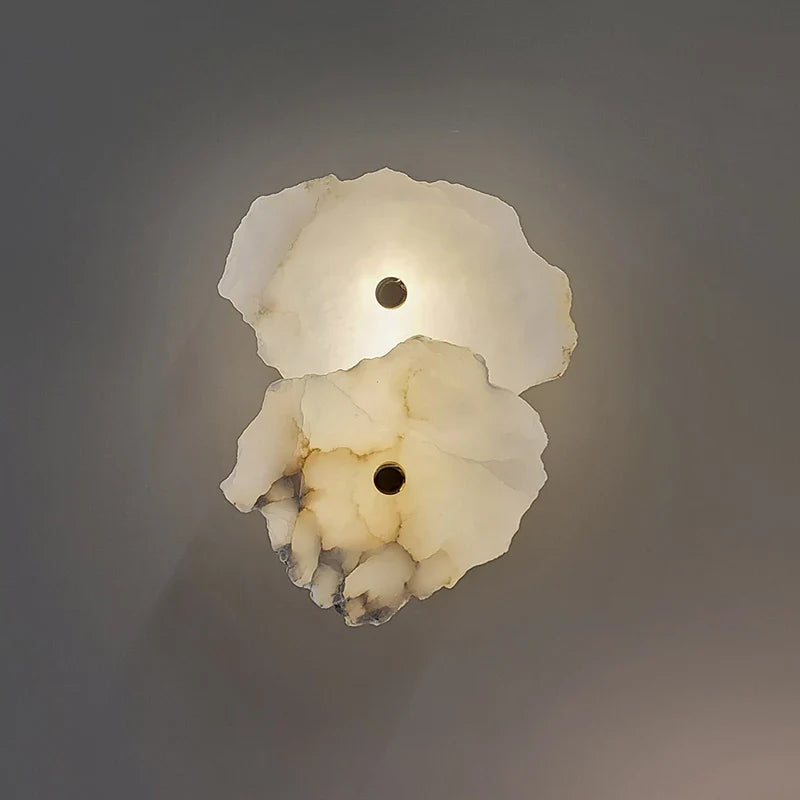 Afralia™ Marble LED Wall Lamp Copper Luxury Lighting Sconce for Living Room Decor
