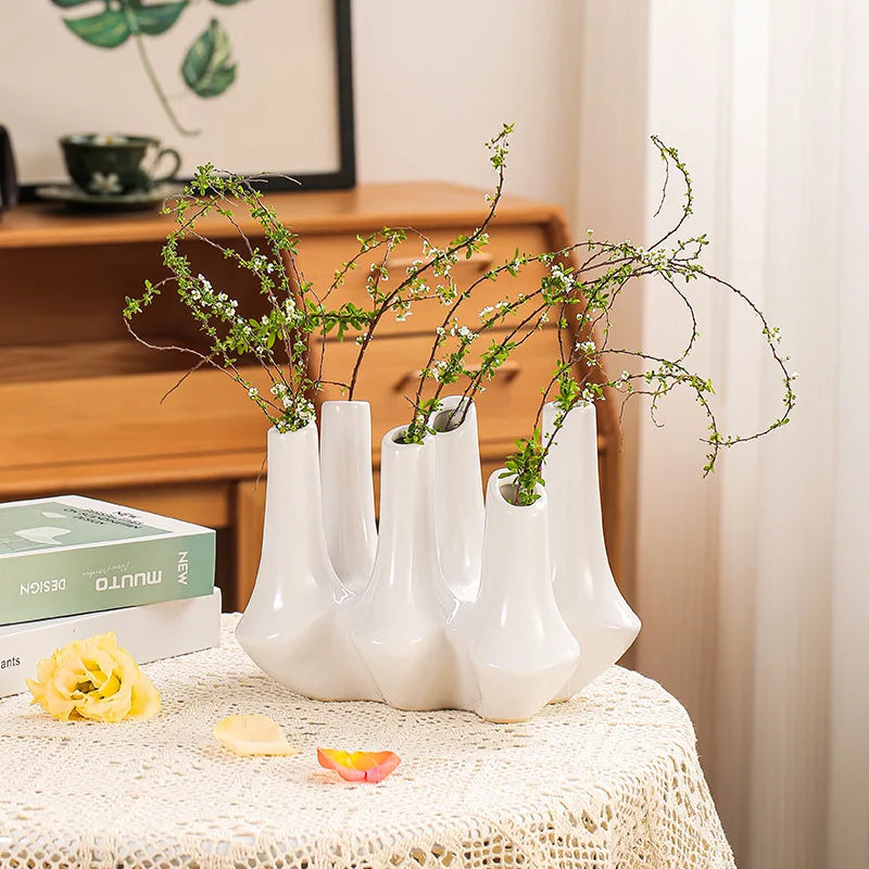 Afralia™ Ceramic Coral Reef Vase for Home Decor & Flower Arrangement