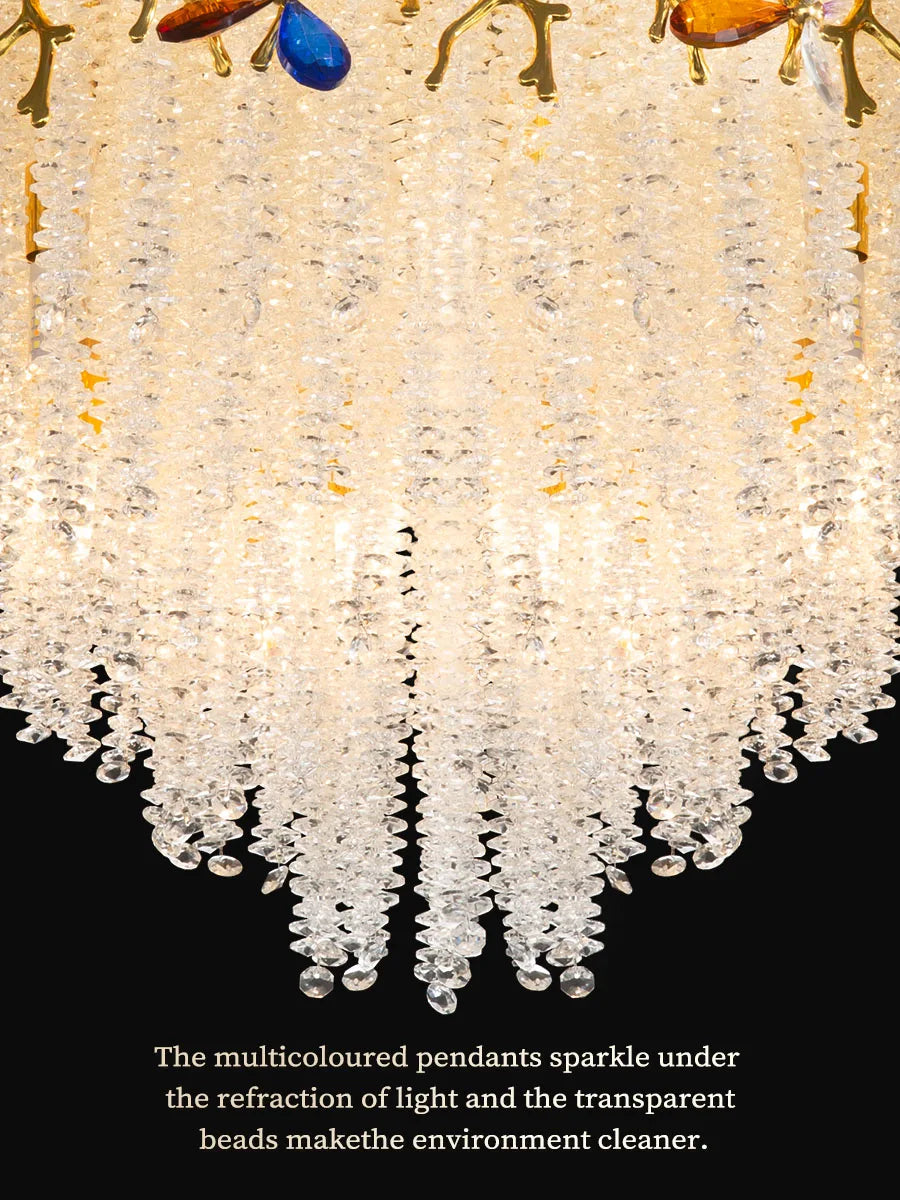 Afralia™ Modern Gold K9 Crystal Branch Chandelier for Bedroom Living Room Kitchen