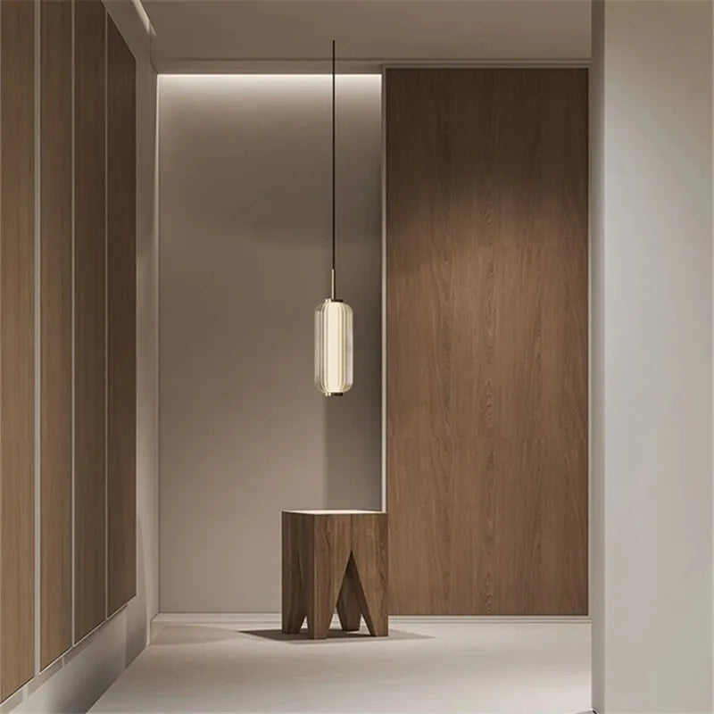 Afralia™ Glass Staircase Pendant Light: American Retro Minimalist Restaurant Foyer Artistic Lamp