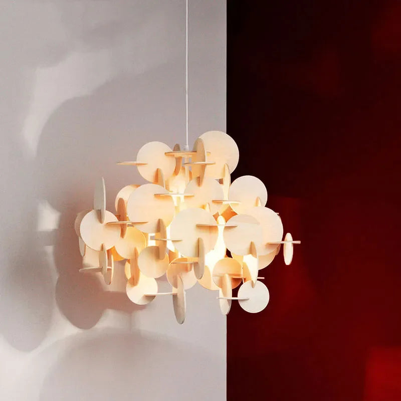 Afralia™ Wooden Chandelier Nordic Bau Pendant Lamp LED Hanging Light Fixtures