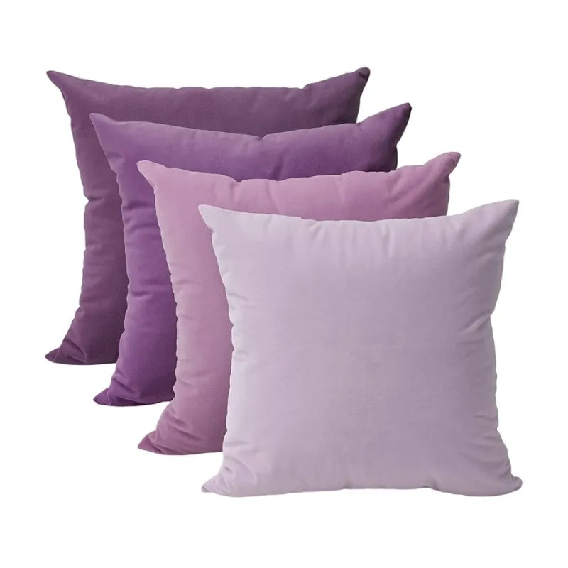 Afralia™ Purple Velvet Throw Pillow Covers Set of 2 - Soft Decorative Couch Pillows