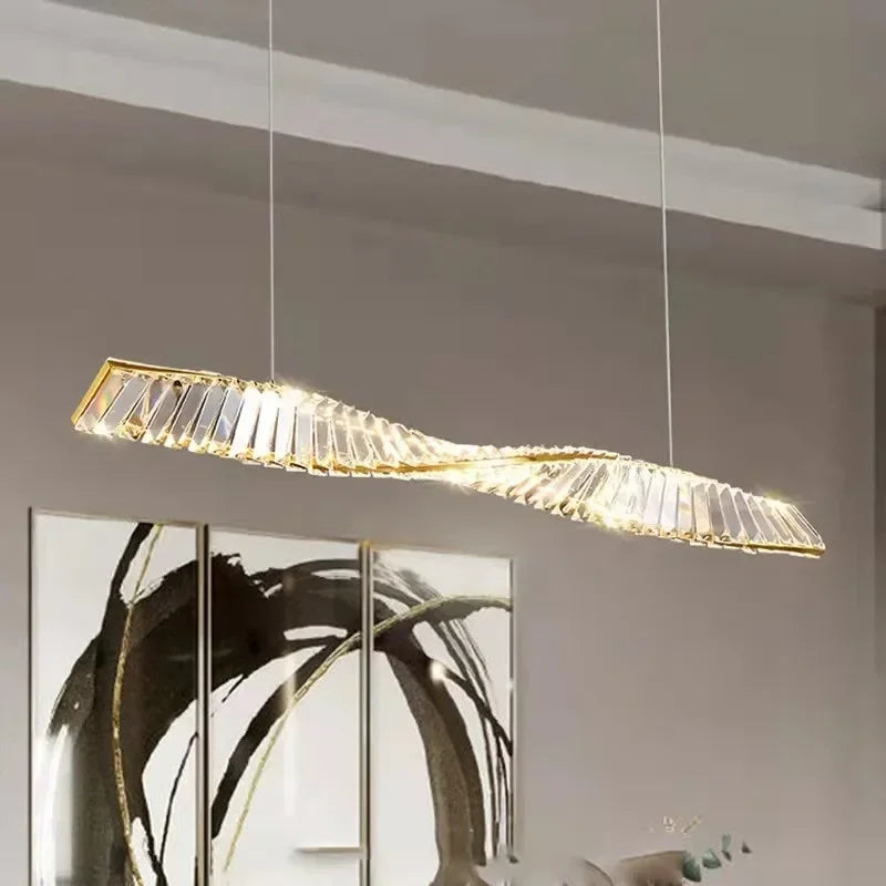Afralia™ Gold Steel LED Pendant Lights - Luxury Dimmable Suspend Lamp