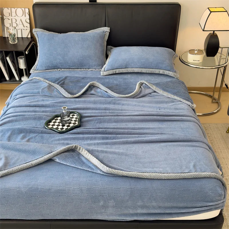 Afralia™ Carved Velvet Blanket: Soft, Warm Sofa Throw for Autumn & Winter