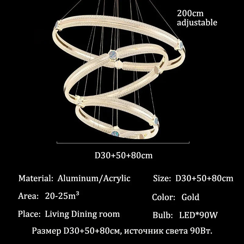 Afralia™ Modern Lustre Chandelier Ceiling Light - Luxury Pendant LED Lighting for Home Décor