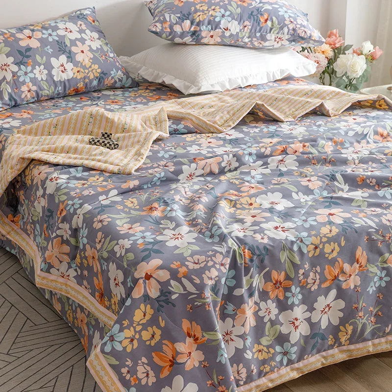 Afralia™ Summer Cotton Quilt Throws Blanket Twin Queen Size