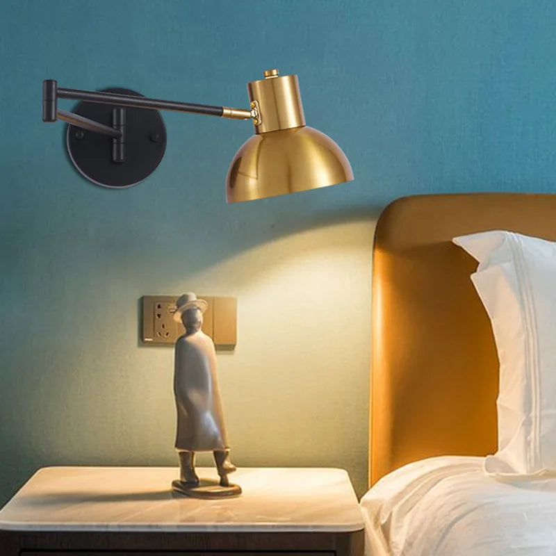 Afralia™ Long Arm LED Wall Lights Fixture Bedroom Living Room Stair Mirror Bedside Lamp