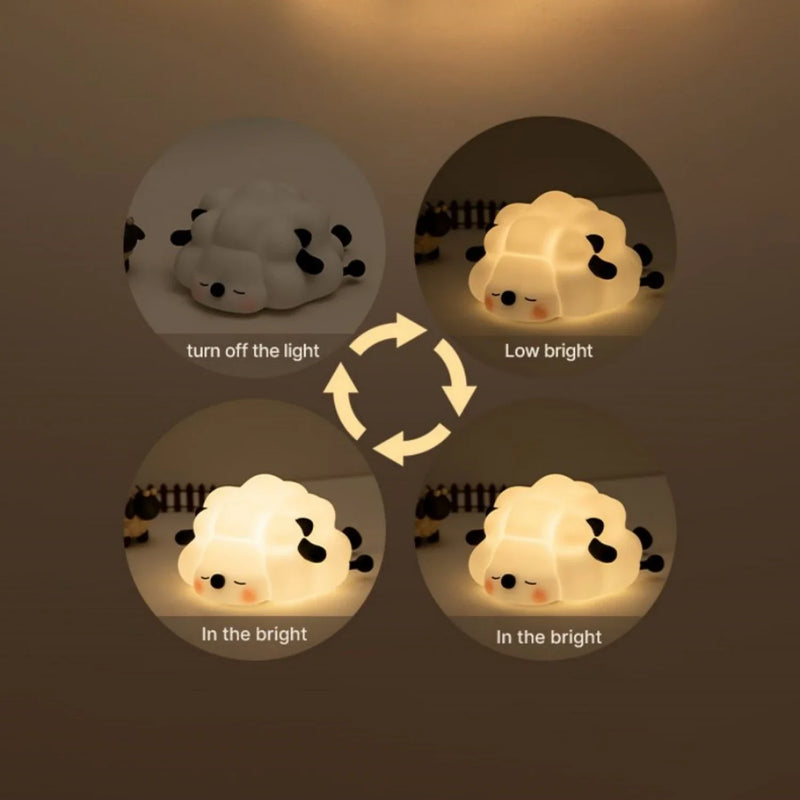 Afralia™ Sheep Night Light: Rechargeable Dimming Lamp for Children's Room