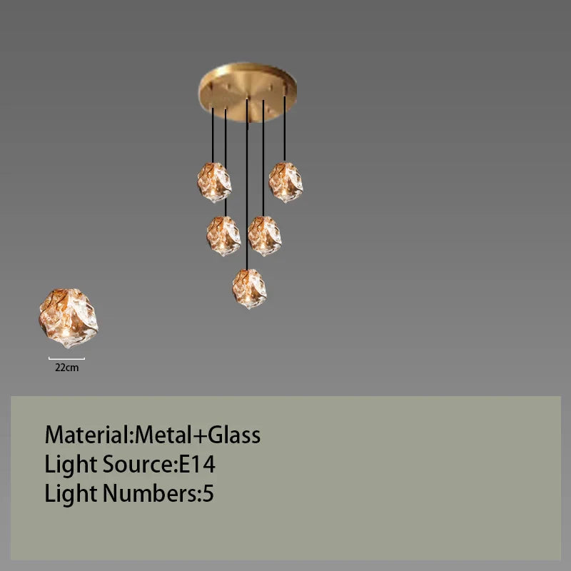 Afralia™ Glass LED Chandelier for Ceiling Suspension in Postmodern Style