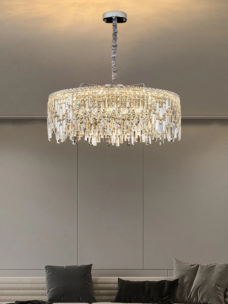 Afralia™ Luxury Crystal Round LED Chandelier 2024 | Creative Home Decor Lighting