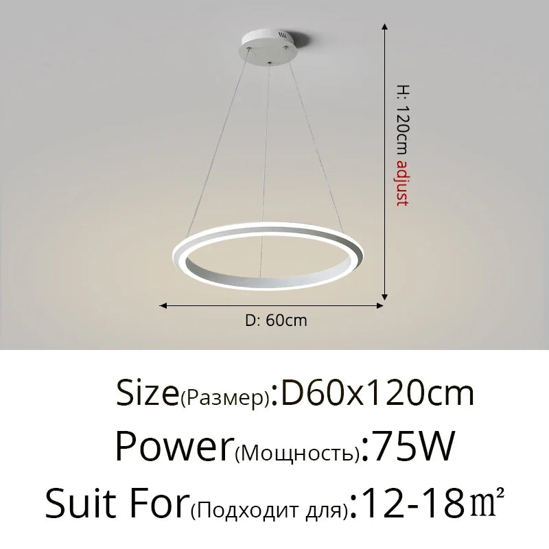 Afralia™ Modern Minimalism LED Pendant Lamp for Bedroom Foyer Kitchen, Dimmable Remote Control