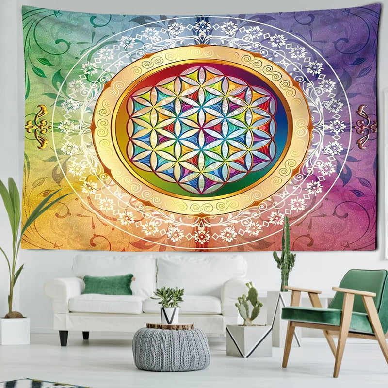 Colorful Mandala Tapestry Wall Hanging for Bohemian Home Decor by Afralia™