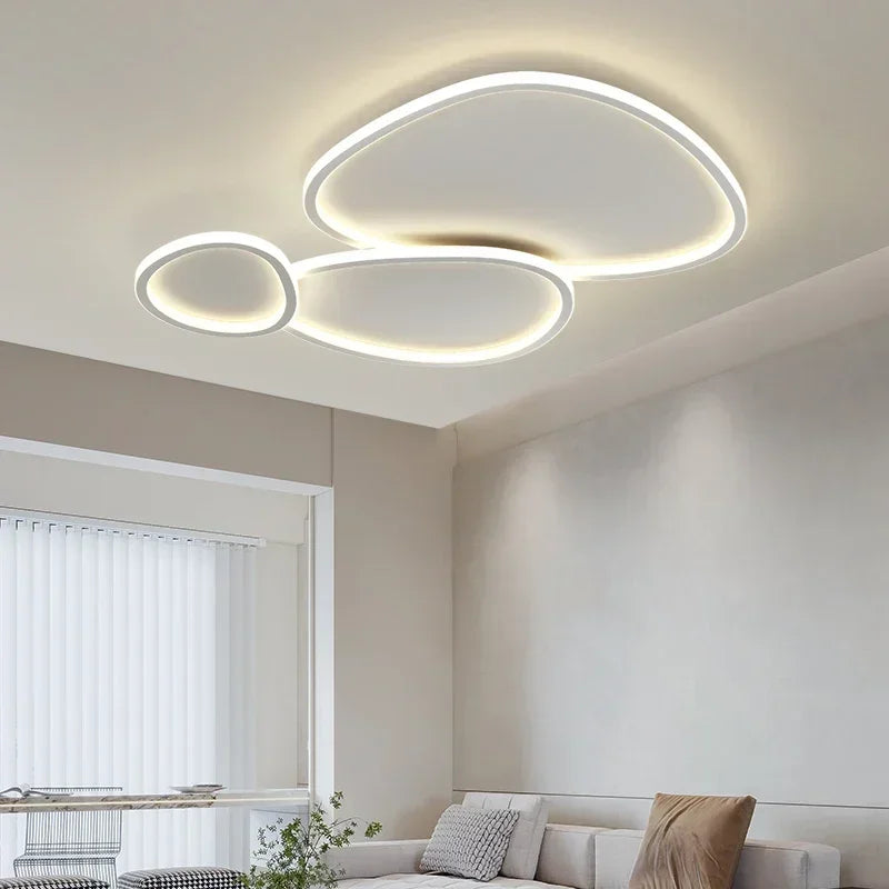 Afralia™ Modern Smart Living Room Chandeliers Set with LED Ceiling Lights