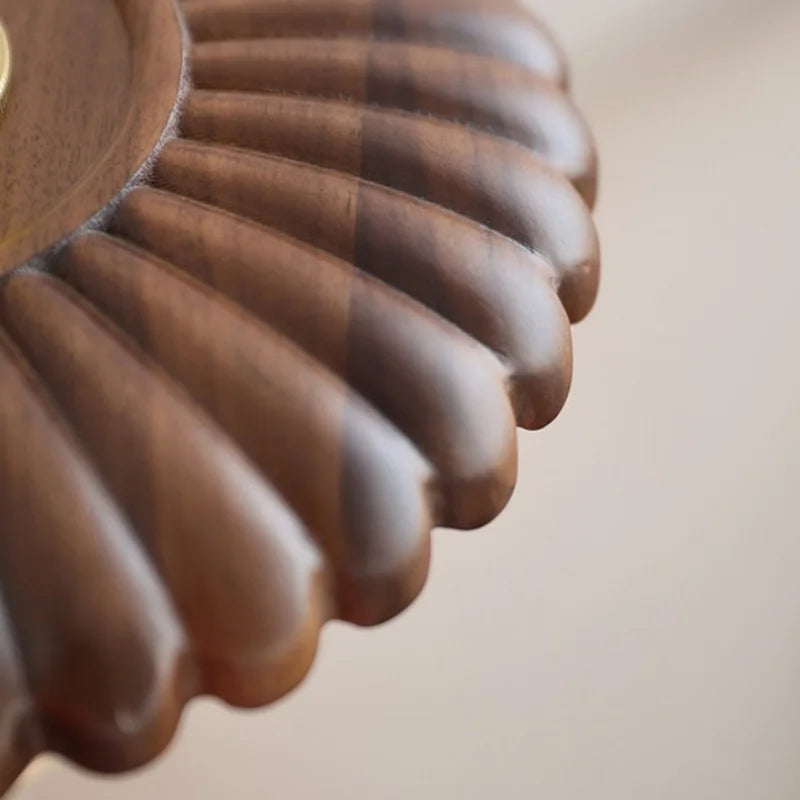 Afralia™ LED Walnut Wood Wall Lamp Pull Chain Switch Modern Indoor Light