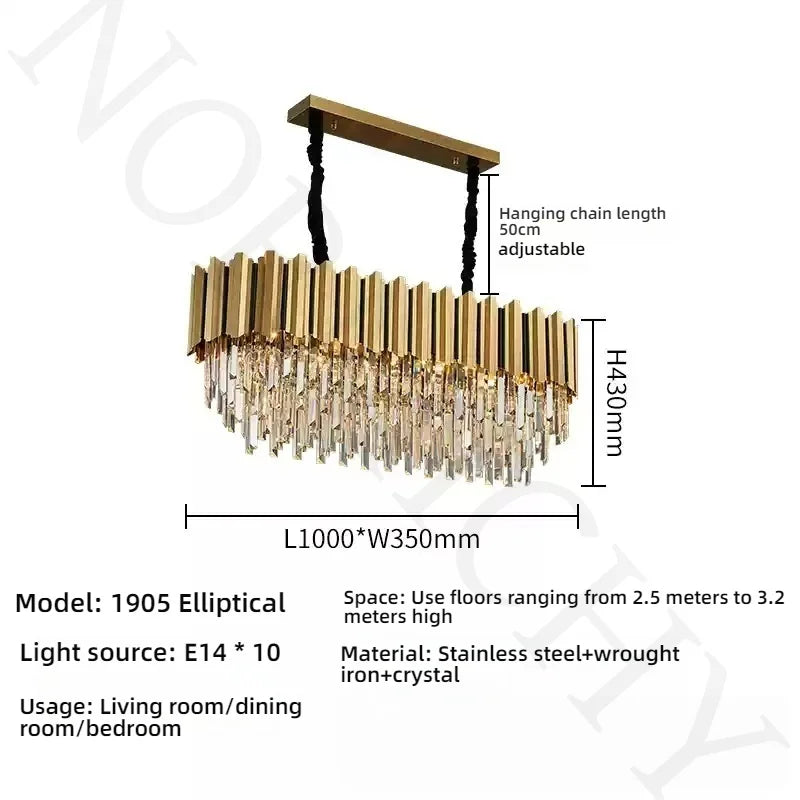 Afralia™ Crystal Chandelier: Modern Light Luxury for Dining, Living, Bedroom & Study