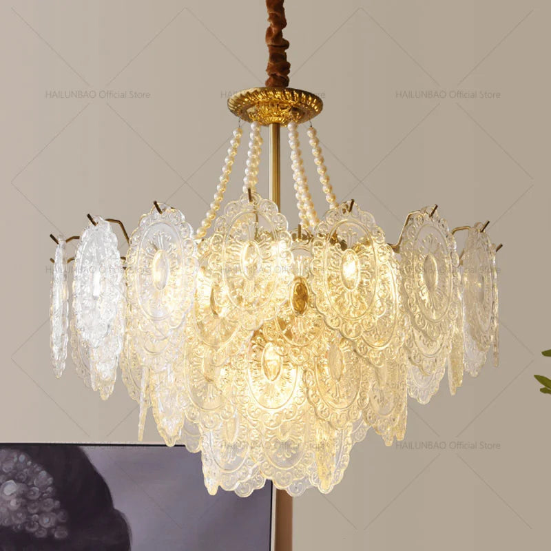 Afralia™ Cream Crystal Chandelier: French Light Luxury for Living Room, Bedroom, Dining Room