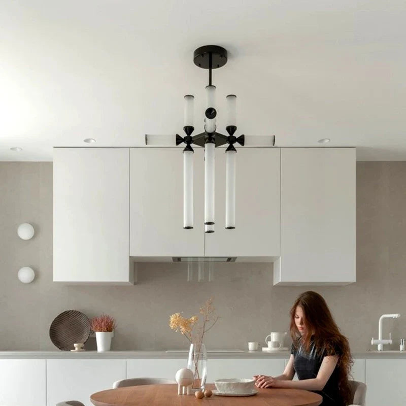 Afralia™ Glass Tube Chandelier: Modern LED Pendant Lamp for Living Room, Bedroom, Cafe, and Dining Room.