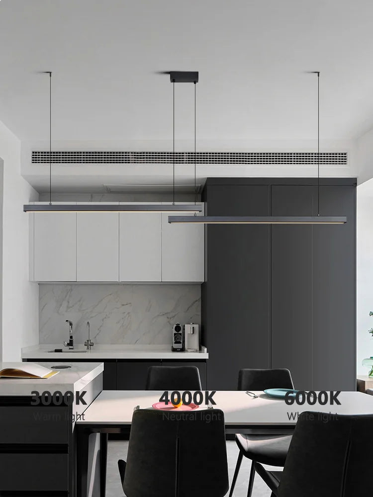 Afralia™ Modern Aluminum Chandelier Strip, Minimalist Nordic Design for Dining Table, Bar