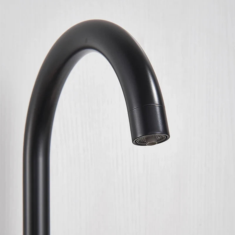 Afralia™ Black Purified Water Kitchen Faucet Hot Cold Mixer Dual Handles Drinking Water Tap