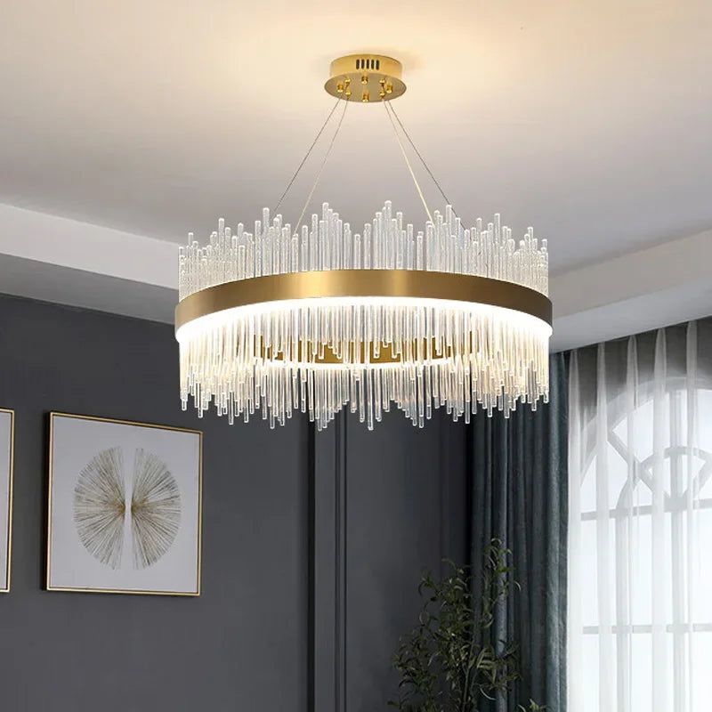 Afralia™ Crystal Chandelier: Modern Nordic LED Lighting for Living Room, Dining, and Bedroom