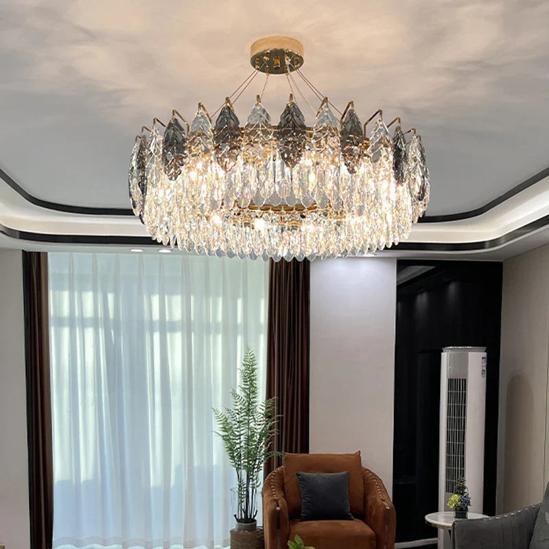 Afralia™ Crystal Chandelier: Luxury Modern Lighting for Living Room, Bedroom, Kitchen