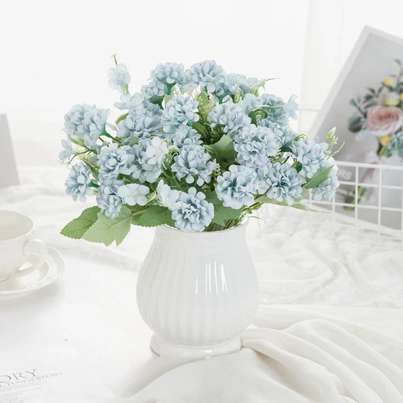 Afralia™ Hydrangea Bouquet Artificial Flowers Home Decor Wedding Floral Arrangement Bouquet