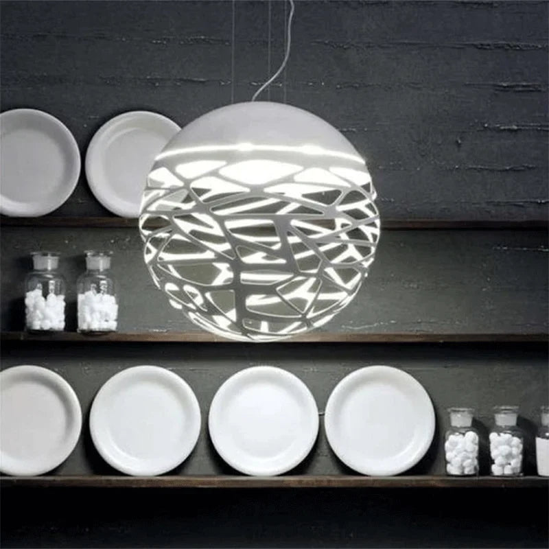 Afralia™ Modern Iron Ball Chandelier for Restaurant Living Room Bar Corridor Villa Project