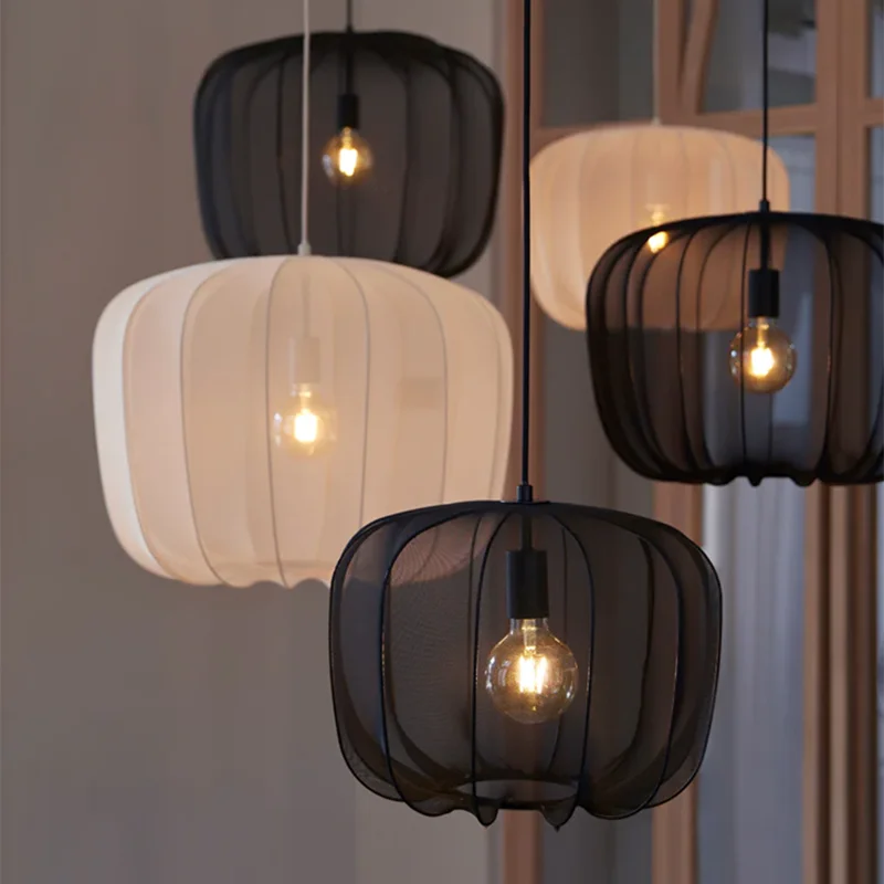 Afralia™ Plumeria Lantern Pendant Light: Minimalist French Country Fabric Lamp for Dining Staircase & Kitchen Island.