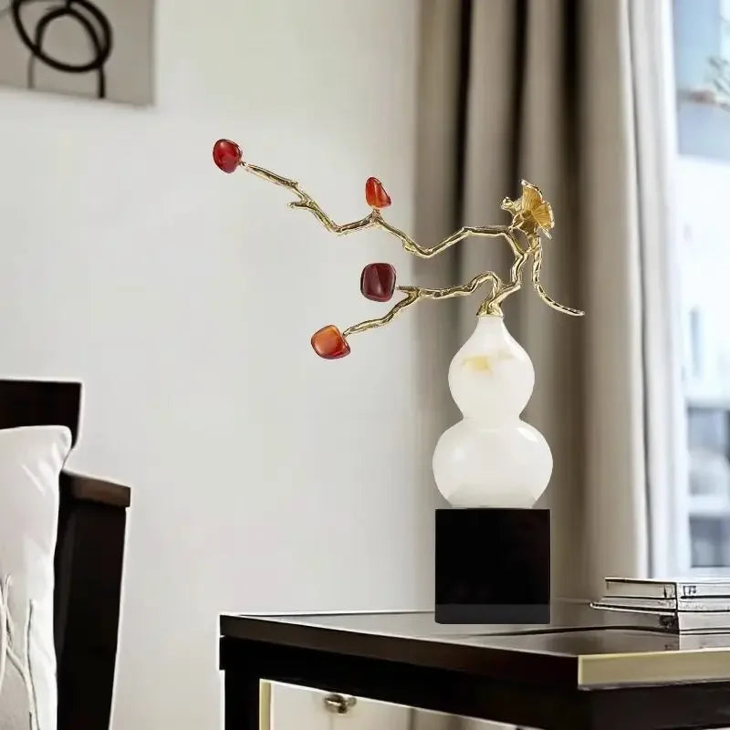 Afralia™ Crystal Jade Gourd Wealth Ornament - Modern Light Luxury Accent Piece