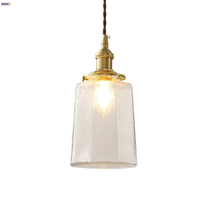 Afralia™ Clear Glass LED Pendant Lamp Modern Nordic Style Adjustable Hanging Light