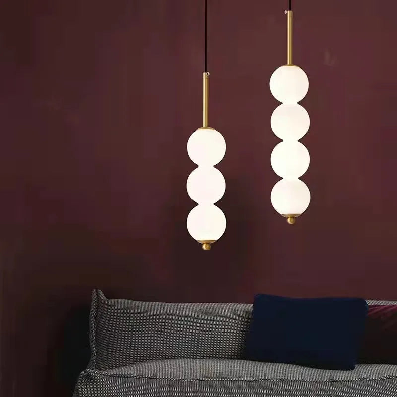 Afralia™ White Glass LED Pendant Lights, Adjustable Wire, Modern Design, Bedroom and Dining Room Lighting