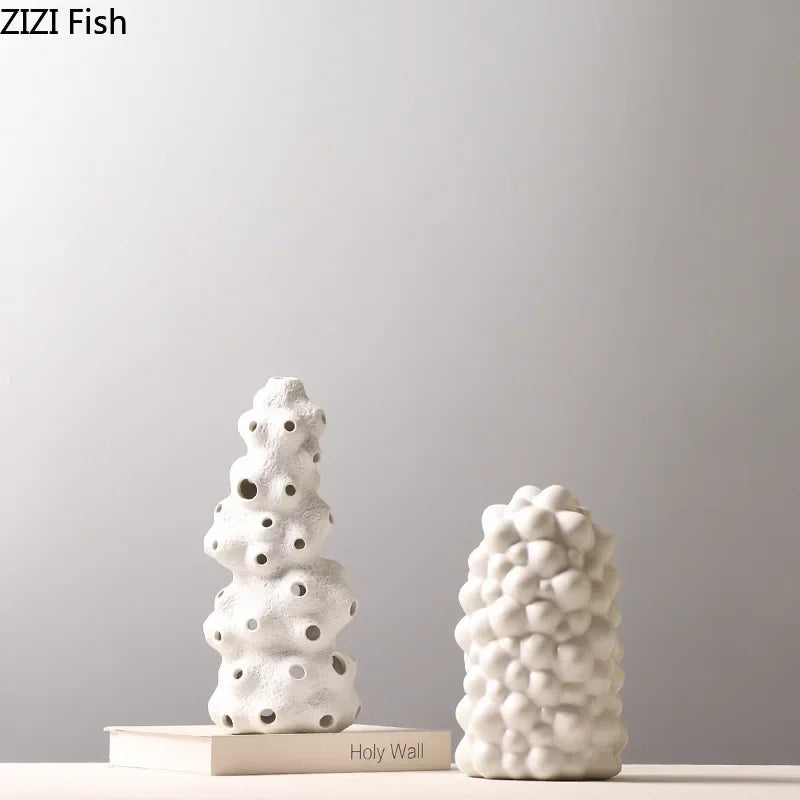 Afralia™ Ceramic Vase Set with Artificial Flowers for Stylish Home Decor