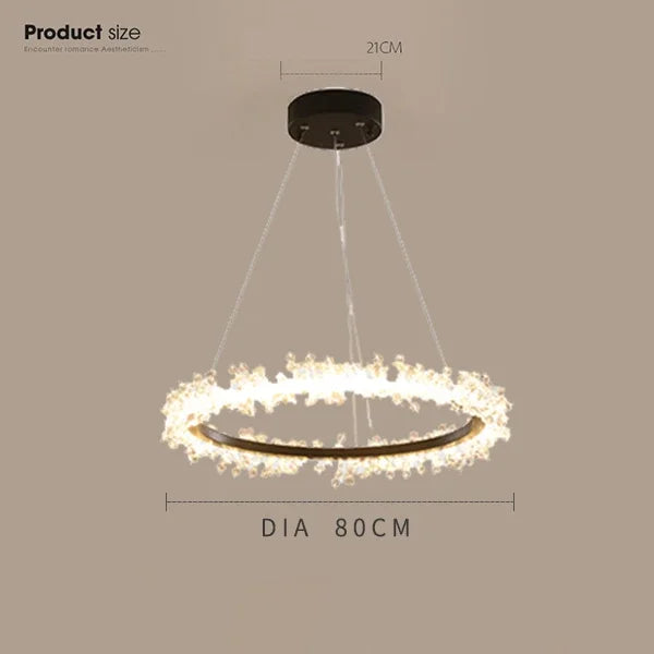 Afralia™ Gold Crystal Ring Chandelier for Living Room and Restaurant Décor