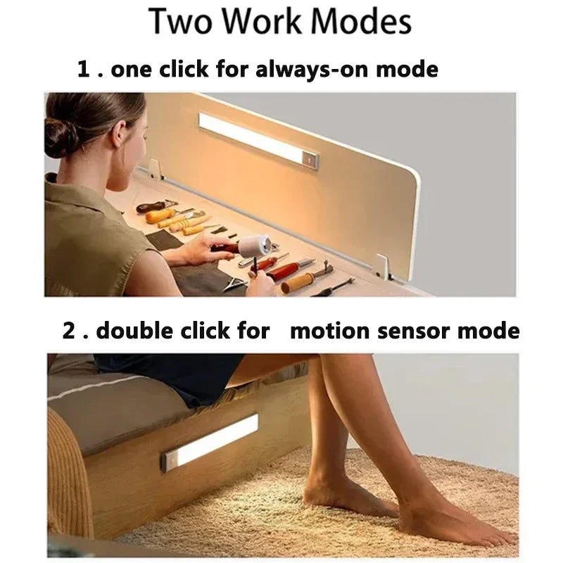 Afralia™ LED Motion Sensor Cabinet Light: Dimmable Rechargeable Nightlight