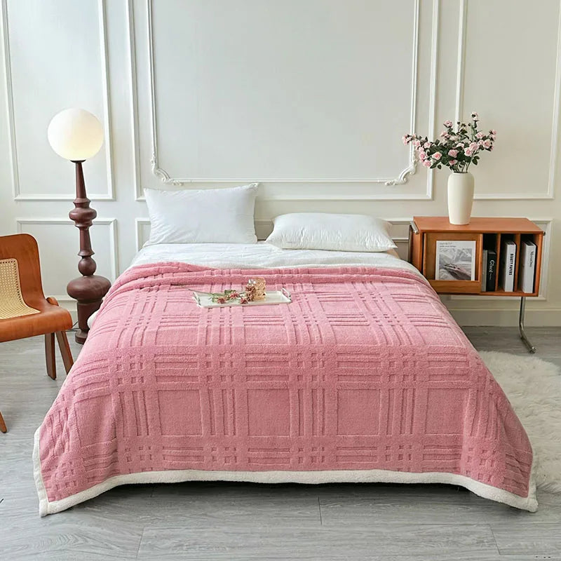 Afralia™ Velvet Jacquard Taffeta Blanket: Cozy Sofa Cover & Four-Season Quilt