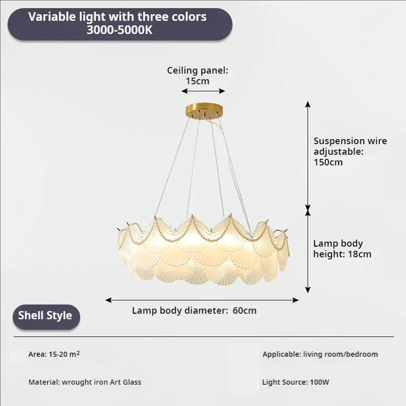 Afralia™ Crystal Shell Chandelier for Modern Luxury Living Room and Dining Room