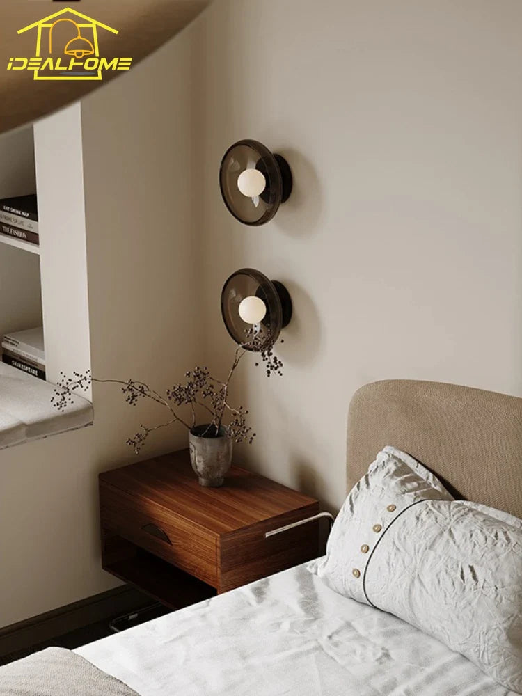 Medieval Cream Glass LED Wall Lamp for Art Decor by Afralia™