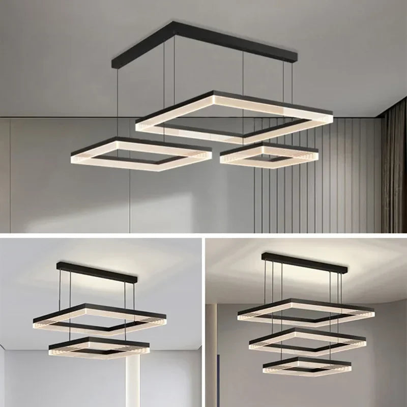 Afralia™ Minimalist Rectangle Acrylic LED Pendant Light - Nordic Design, Dimmable, Modern Hanging Lamp