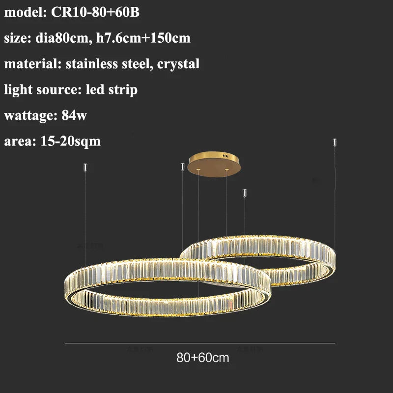 Afralia™ Modern Crystal Chandelier for Living Room Bedroom Kitchen Dining Room