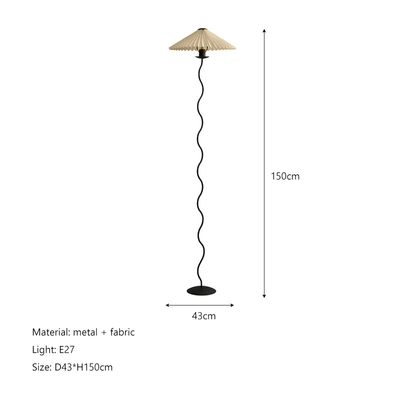 Afralia™ Pleated Fabric LED Floor Lamp for Nordic Minimalist Home Decor
