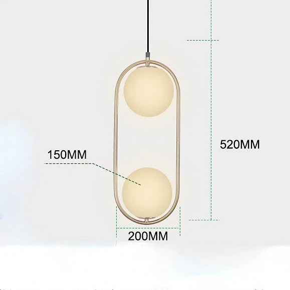 Afralia™ Gold Ring Glass Ball Pendant Light Fixture for Bedroom Living Room.
