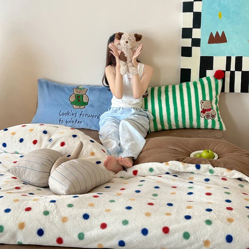 Afralia™ Luxe Embroidered Velvet Duvet Set for Cozy Winter Bedding