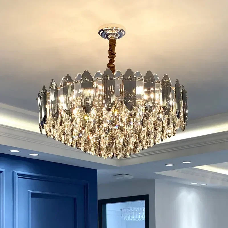 Afralia™ Crystal Chandelier: Modern Luxury LED Lighting for Living Room, Kitchen, and Dining Area