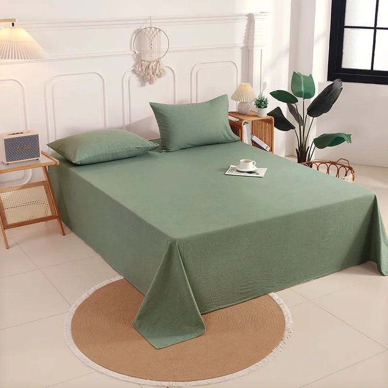 Afralia™ Soft Cotton Single Bed Sheet with Breathable Stripe Plaid