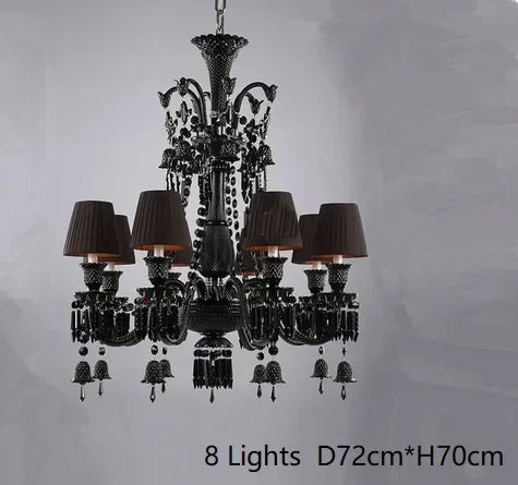 Afralia™ Black Crystal Chandelier: Luxury Lighting for Villa Hotel, Living Room, Dining Room